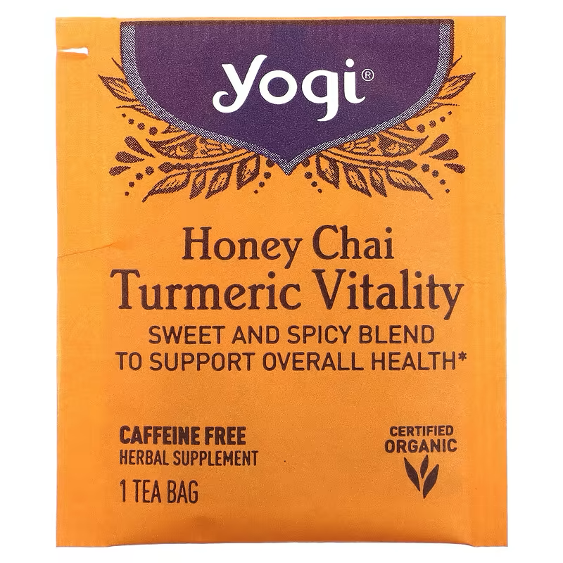 Yogi Tea, Turmeric Vitality, Honey Chai, Caffeine Free, 16 Tea Bags