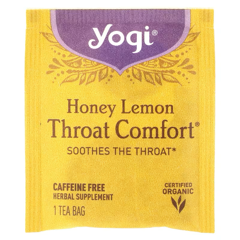 Yogi Tea, Honey Lemon, Throat Comfort, Caffeine Free, 16 Tea Bags