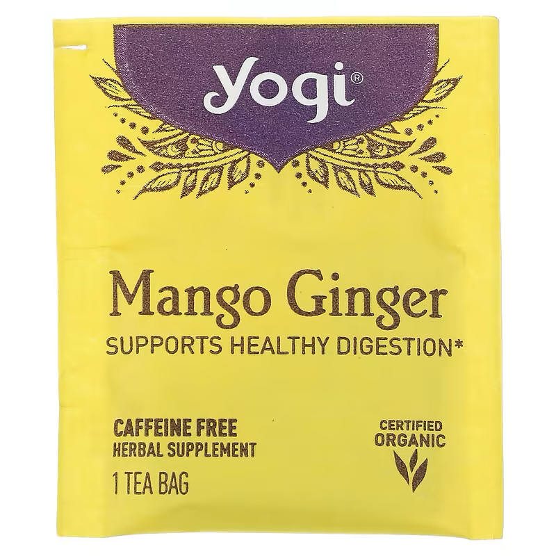 Yogi Tea, Mango Ginger, Caffeine Free, 16 Tea Bags