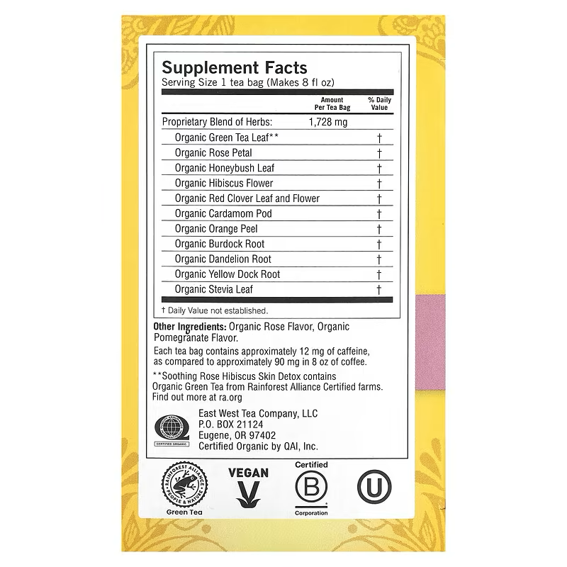 Yogi Tea, Skin DeTox, Soothing Rose Hibiscus, 16 Tea Bags