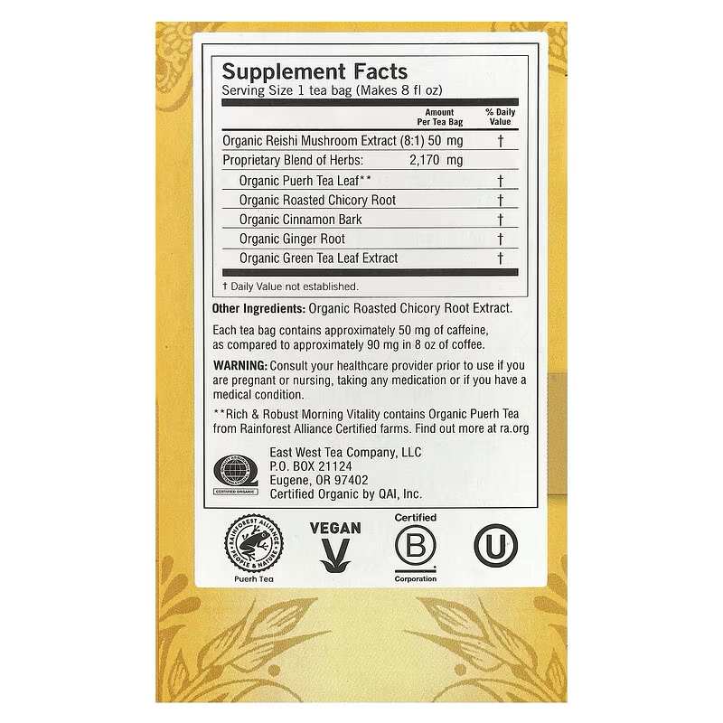 Yogi Tea, Rich & Robust Morning Vitality, 16 Tea Bags