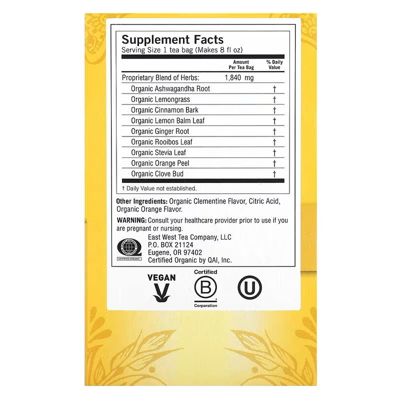Yogi Tea, Stress Support, Sweet Clementine, Caffeine Free, 16 Tea Bags