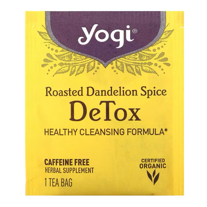 Yogi Tea, Detox, Roasted Dandelion Spice, Caffeine Free, 16 Tea Bags, 0.85 oz (24g)