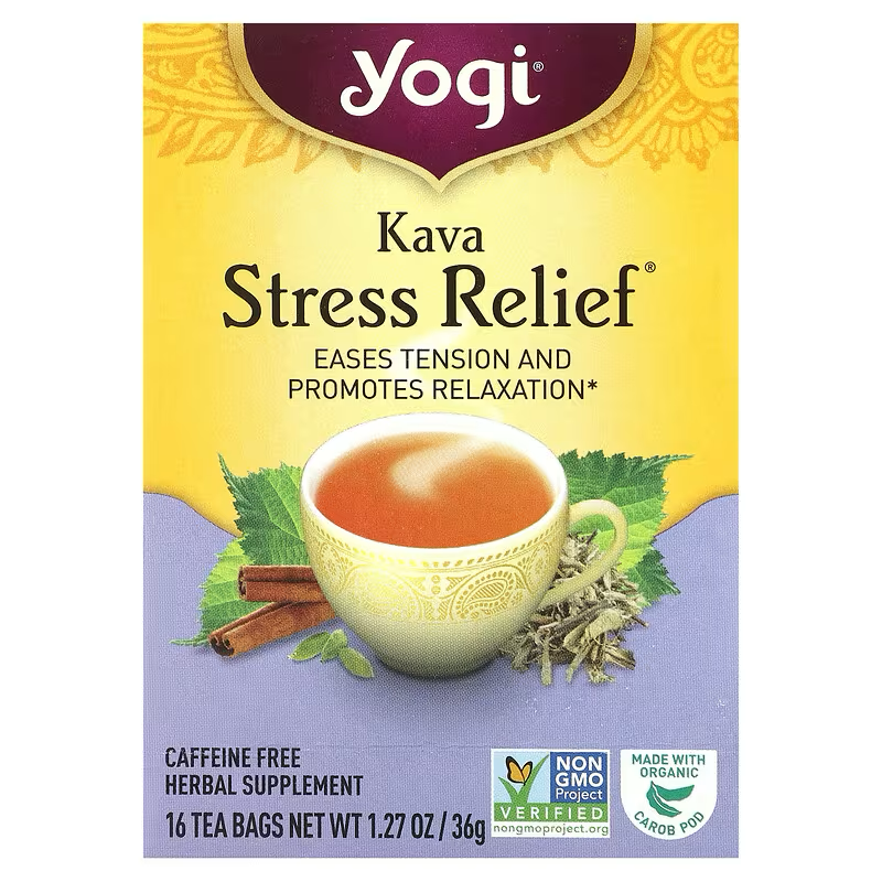 Yogi Tea, Kava Stress Relief, Caffeine Free, 16 Tea Bags