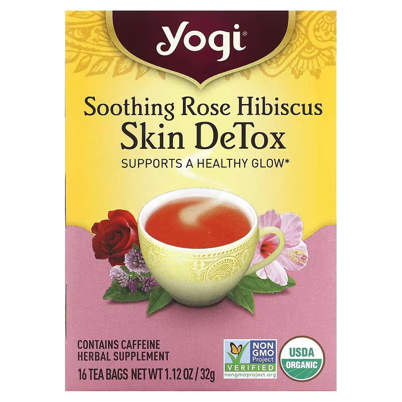 Yogi Tea, Skin DeTox, Soothing Rose Hibiscus, 16 Tea Bags