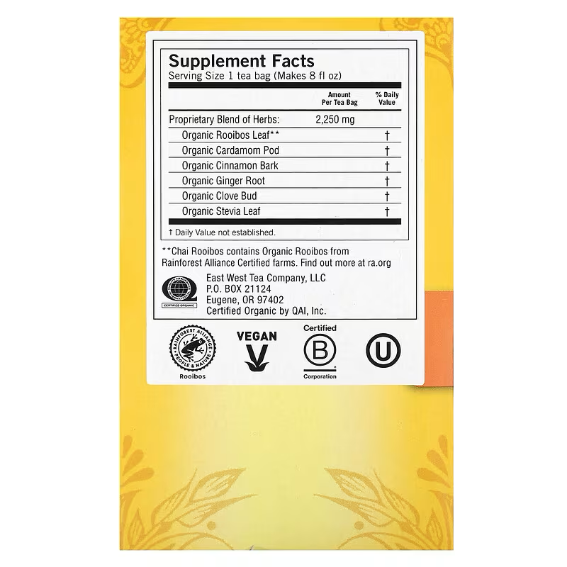 Yogi Tea, Chai Rooibos, Caffeine Free, 16 Tea Bags
