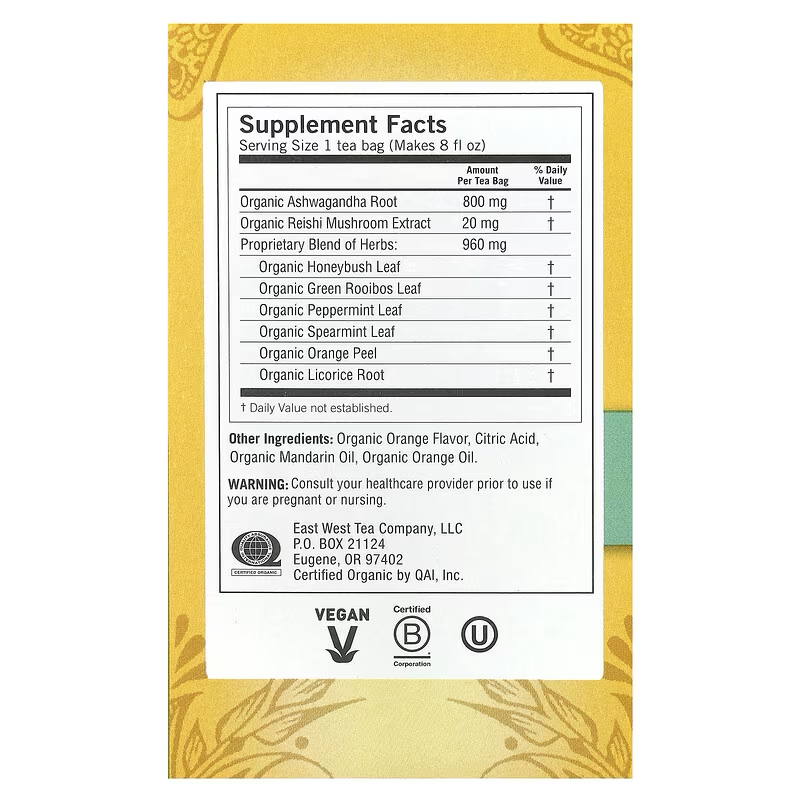 Yogi Tea, Mandarin Mindfulnes, Caffeine Free, 16 Tea Bags
