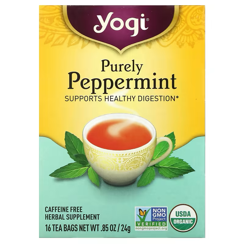 Yogi Tea, Purely Peppermint, Caffeine Free, 16 Tea Bags