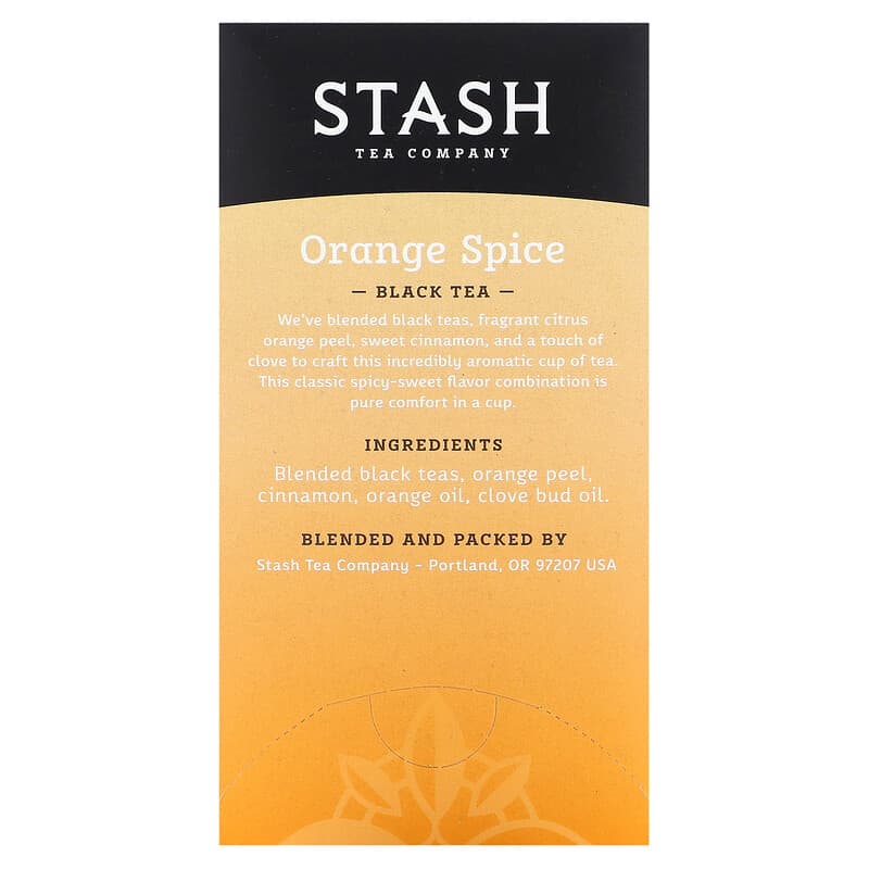 Stash Tea, Black Tea, Orange Spice, 20 Tea Bags, 1.3 oz (38 g)