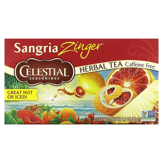 Celestial Seasonings, Herbal Tea, Sangria Zinger, Caffeine Free, 20 Tea Bags