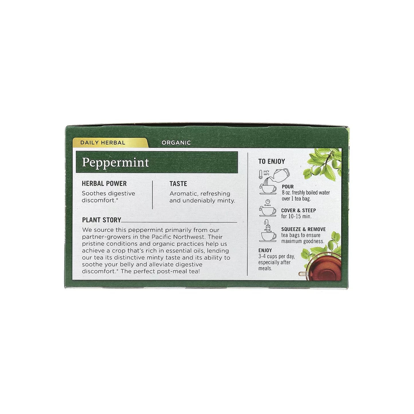 Traditional Medicinals, Herbal Tea, Organic Peppermint, Caffeine Free , 48 Tea Bags, 2.53 oz (72 g)