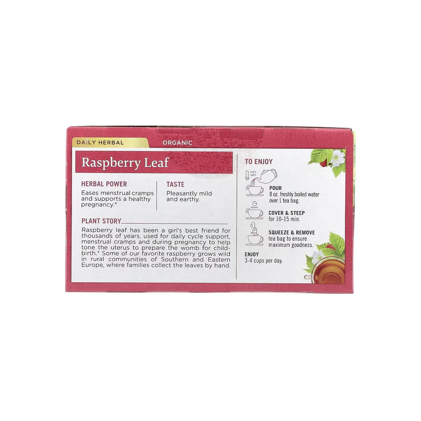 Traditional Medicinals, Organic Raspberry Leaf, Caffeine Free, 48 Wrapped Tea Bags, 2.53 oz (72 g)