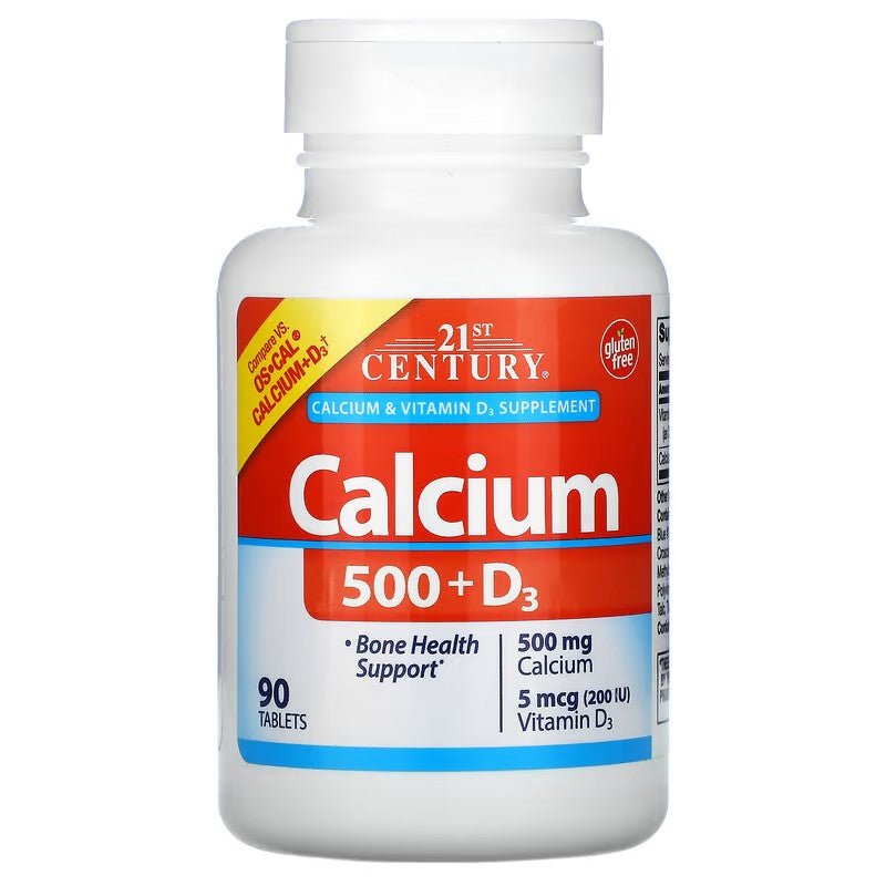 21st Century, Calcium 500 + D3, 5 mcg (200 IU)