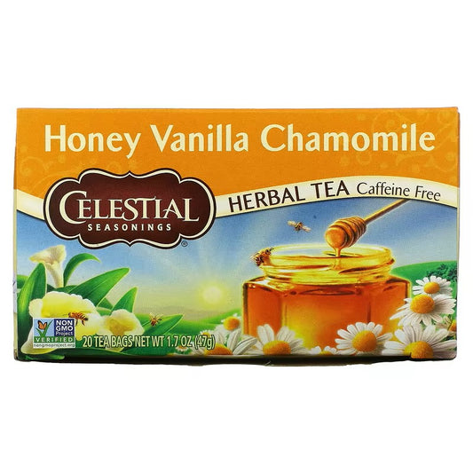 Celestial Seasonings, Herbal Tea, Honey Vanilla Chamomile, Caffeine Free, 20 Tea Bags