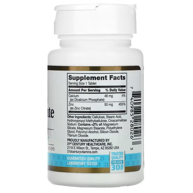 21st Century, Zinc Citrate, 50 mg