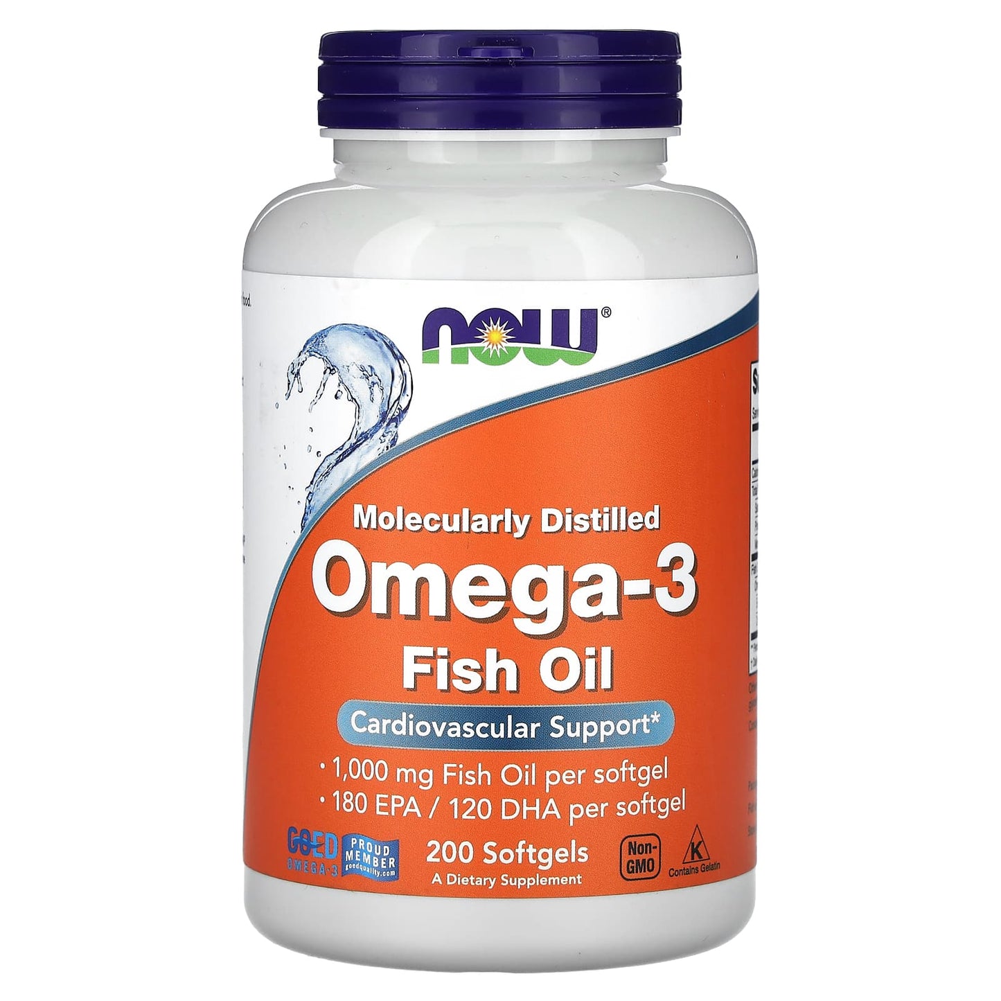 NOW Foods, Omega-3 Fish Oil, 1,000 mg, 180 EPA - 120 DHA