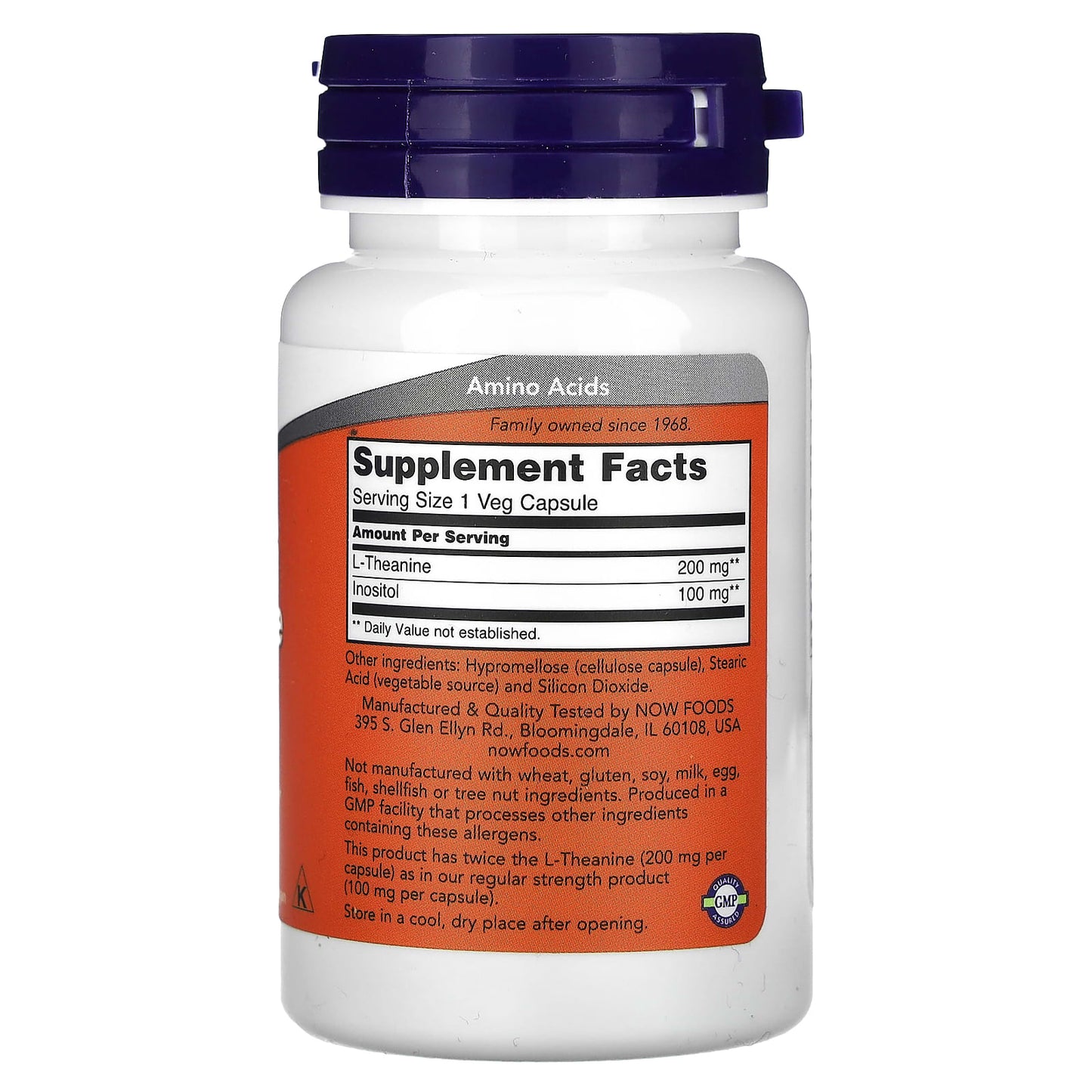 NOW Foods, L-Theanine, Double Strength, 200 mg