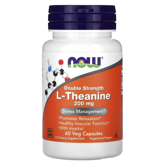 NOW Foods, L-Theanine, Double Strength, 200 mg
