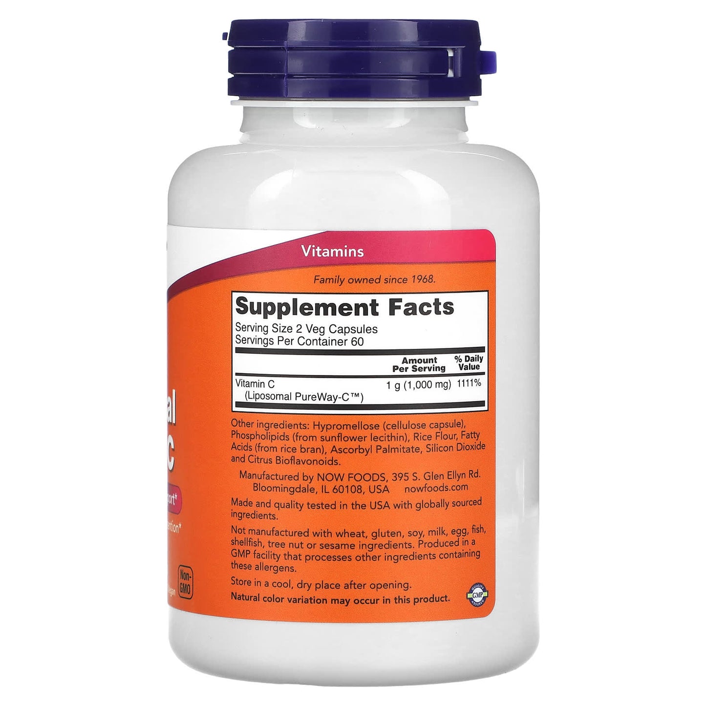 NOW Foods, Liposomal Vitamin C, 1,000 mg, 120 Veg Capsules (500 mg per Capsule)