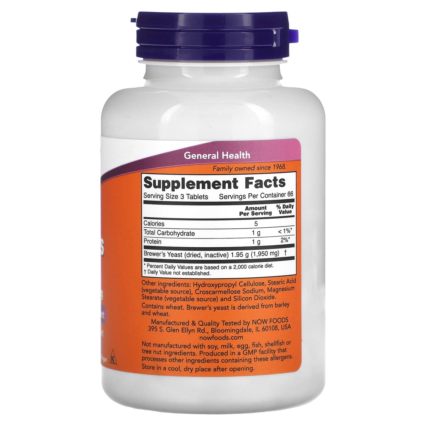 NOW Foods, Brewer's Yeast, 1,950 mg, 200 Tablets (650 mg per Tablet)