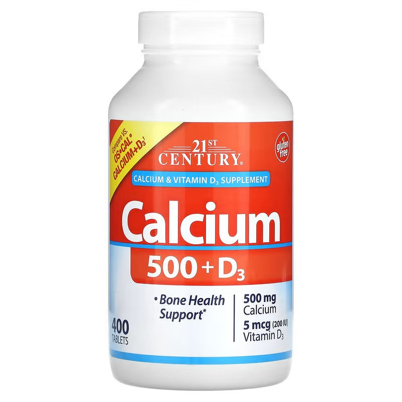 21st Century, Calcium 500 + D3, 5 mcg (200 IU)