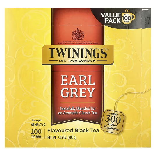 Twinings, Flavored Black Tea, Earl Grey, 100 Tea Bags