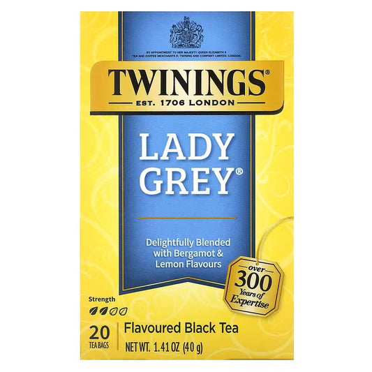 Twinings, Flavored Black Tea, Lady Grey, 20 Tea Bags