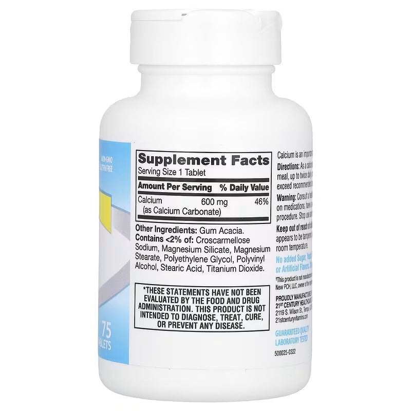 21st Century, Calcium Supplement , 600 mg