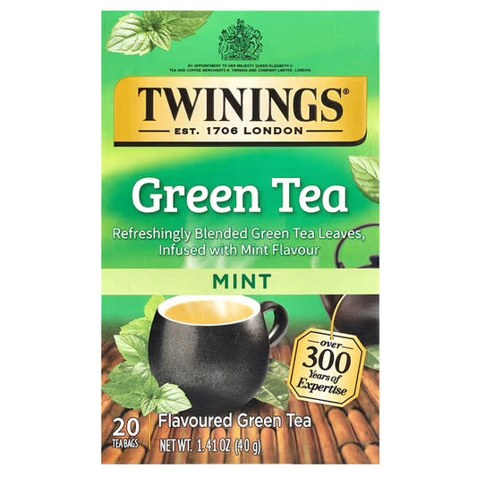 Twinings, Flavored Green Tea, Mint, 20 Tea Bags