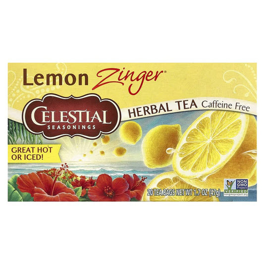 Celestial Seasonings, Herbal Tea, Lemon Zinger®, Caffeine Free, 20 Tea Bags