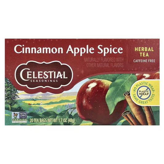 Celestial Seasonings, Herbal Tea, Cinnamon Apple Spice, Caffeine Free, 20 Tea Bags
