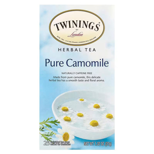 Twinings, Herbal Tea, Pure Camomile, Caffeine Free, 25 Tea Bags