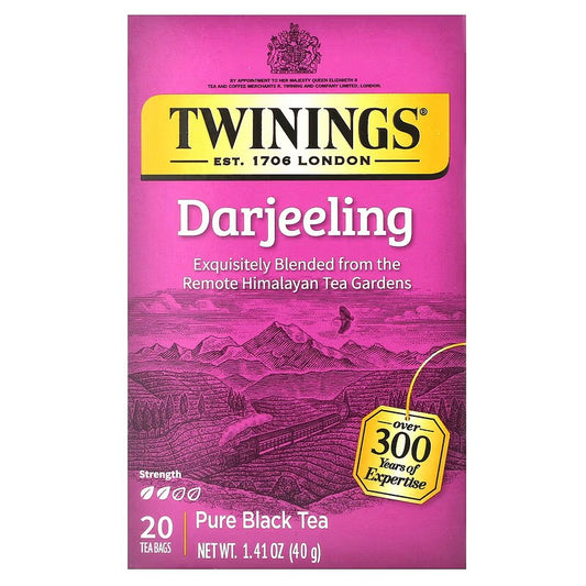 Twinings, Pure Black Tea, Darjeeling, 20 Tea Bags