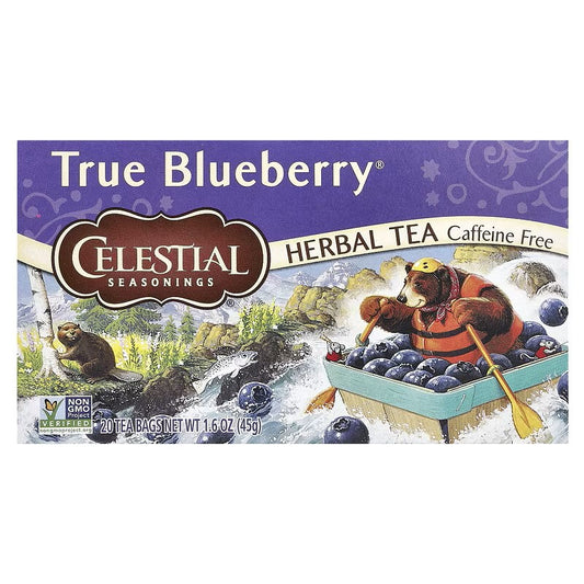 Celestial Seasonings, Herbal Tea, True Blueberry®, Caffeine Free, 20 Tea Bags