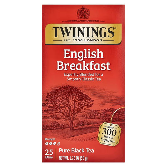 Twinings, Pure Black Tea, English Breakfast, 25 Tea Bags