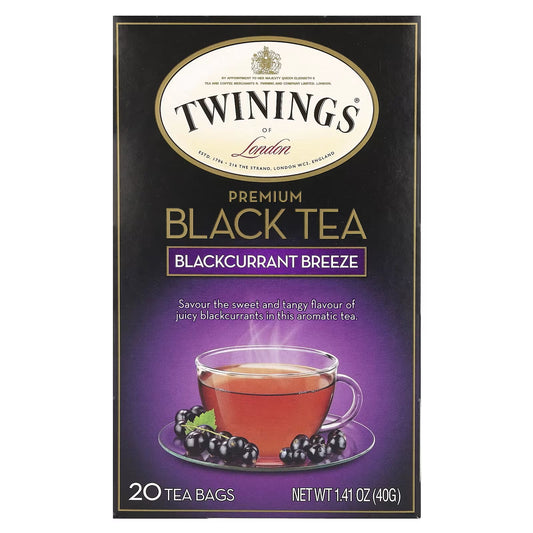 Twinings, Premium Black Tea, Blackcurrant Breeze, 20 Tea Bags
