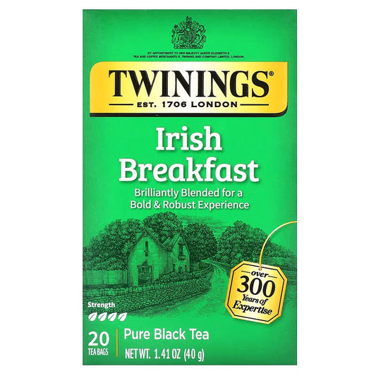 Twinings, Pure Black Tea, Irish Breakfast, 20 Tea Bags