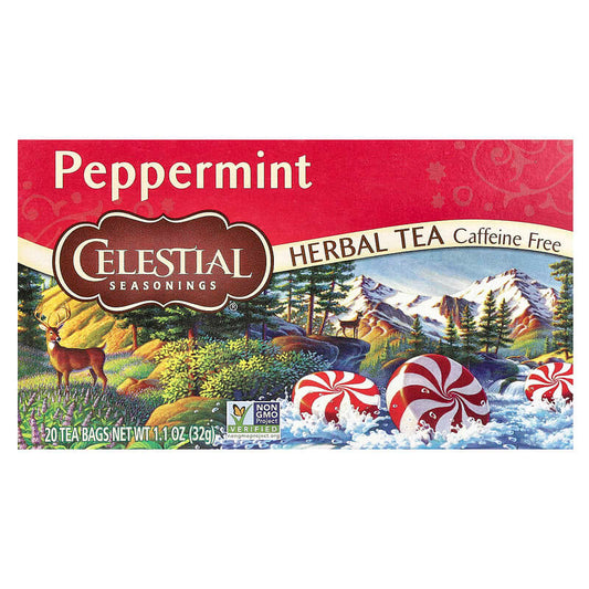 Celestial Seasonings, Herbal Tea, Peppermint, Caffeine Free, 20 Tea Bags
