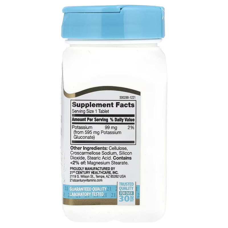 21st Century, Potassium Gluconate, 595 mg, 110 Tablets