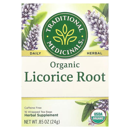 Traditional Medicinals, Organic Licorice Root, Caffeine Free, 16 Wrapped Tea Bags, 0.85 oz (24 g)