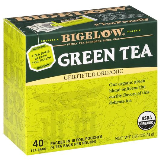 Bigelow Tea, Certified Organic Green Tea, 40 Tea Bags (51 g)