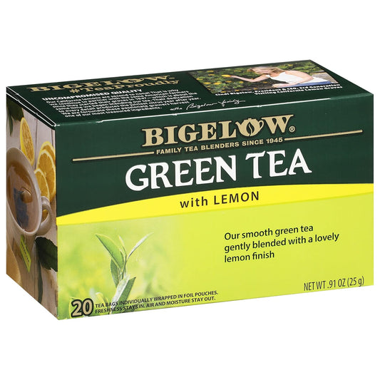 Bigelow Tea, Green Tea with Lemon, Caffeinated, 20 Tea Bags (25 g)