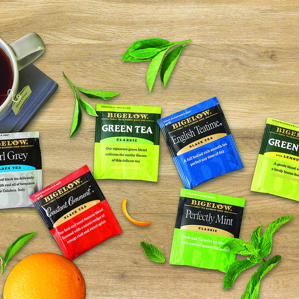 Bigelow Tea, Assorted Collection Black and Green Tea, Caffeinated, 18 Tea Bags (29 g)