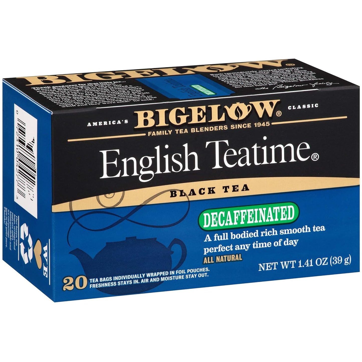 Bigelow Tea, Decaffeinated English Teatime Black Tea, 20 Tea Bags (39 g)