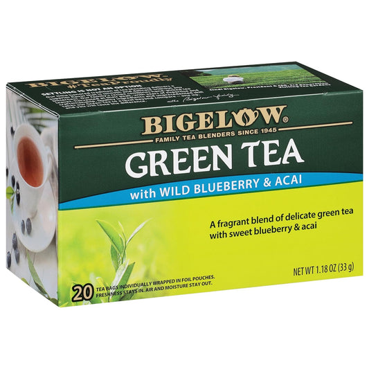 Bigelow Tea, Green Tea with Blueberry and Acai, Caffeinated 20 Tea Bags (25 g)