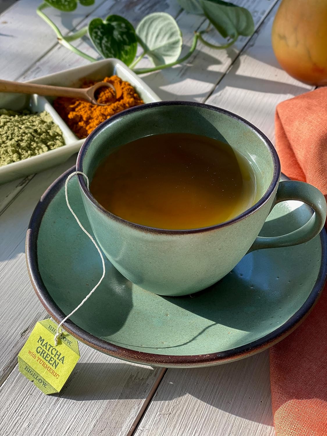Bigelow Tea, Match Green Tea with Turmeric, Caffeinated, 18 Tea Bags (23 g)