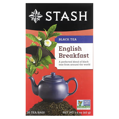 Stash Tea, Black Tea, English Breakfast, 20 Tea Bags, 1.4 oz (40 g)