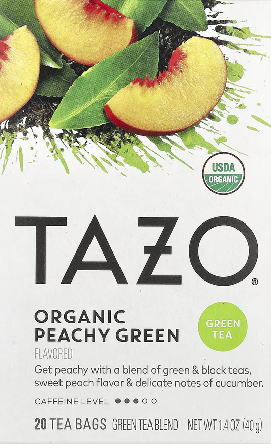 TAZO, Organic Green Tea, Peachy Green, 20 Tea Bags, 1.4 oz (40 g)