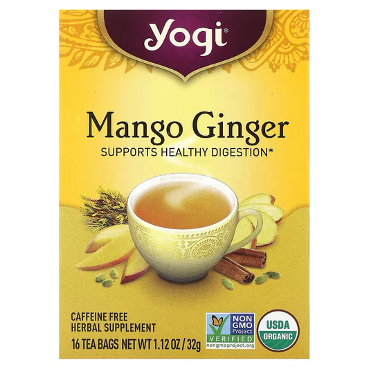 Yogi Tea, Mango Ginger, Caffeine Free, 16 Tea Bags