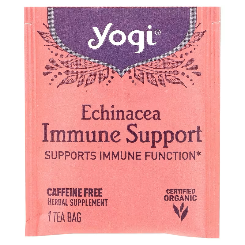 Yogi Tea, Echinacea Immune Support, Caffeine Free, 16 Tea Bags